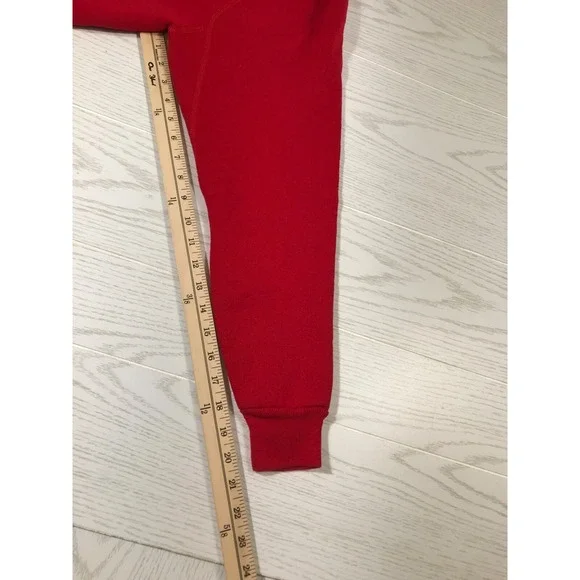 Vintage Christmas Sweatshirt M Red Michigan St Nickosaur 90s Discus Made In USA - Picture 3 of 10